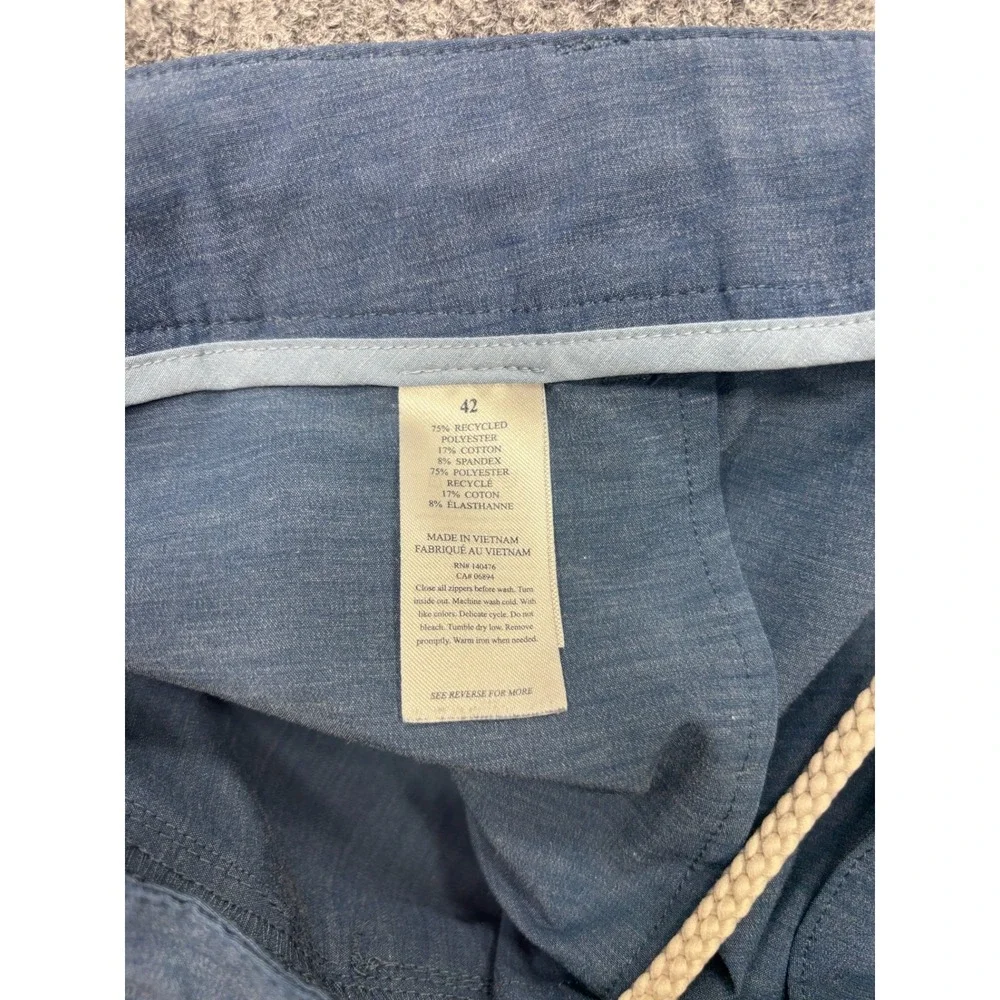 Faherty All Day Shorts Mens 42 Blue Melange Stretch Hybrid Board Shorts 9 Inseam